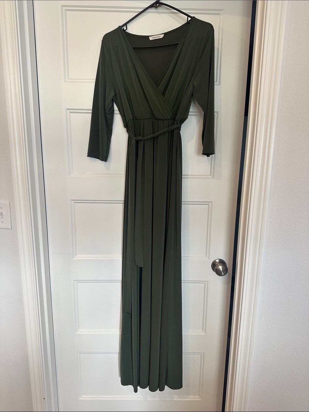Olive Green Wrap Maxi Dress maternity